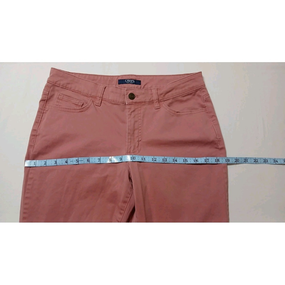 Chaps Women's Rose Pink Mid-rise Super Stretch Slim Fit Chino Pants Size 8 - Picture 6 of 9